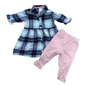 Carter's Plaid Baby Shirt with Pink Trim